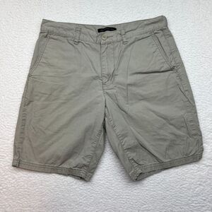 John Varvatos Shorts 32 Gray Chino Flat Front 100% Cotton